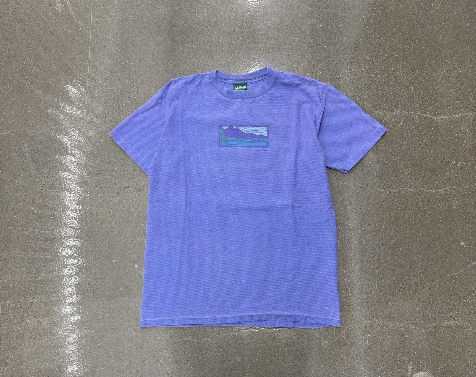 vintage LL Bean Box Logo Graphic Outdoor T Shirt Factory Tag Sz Large