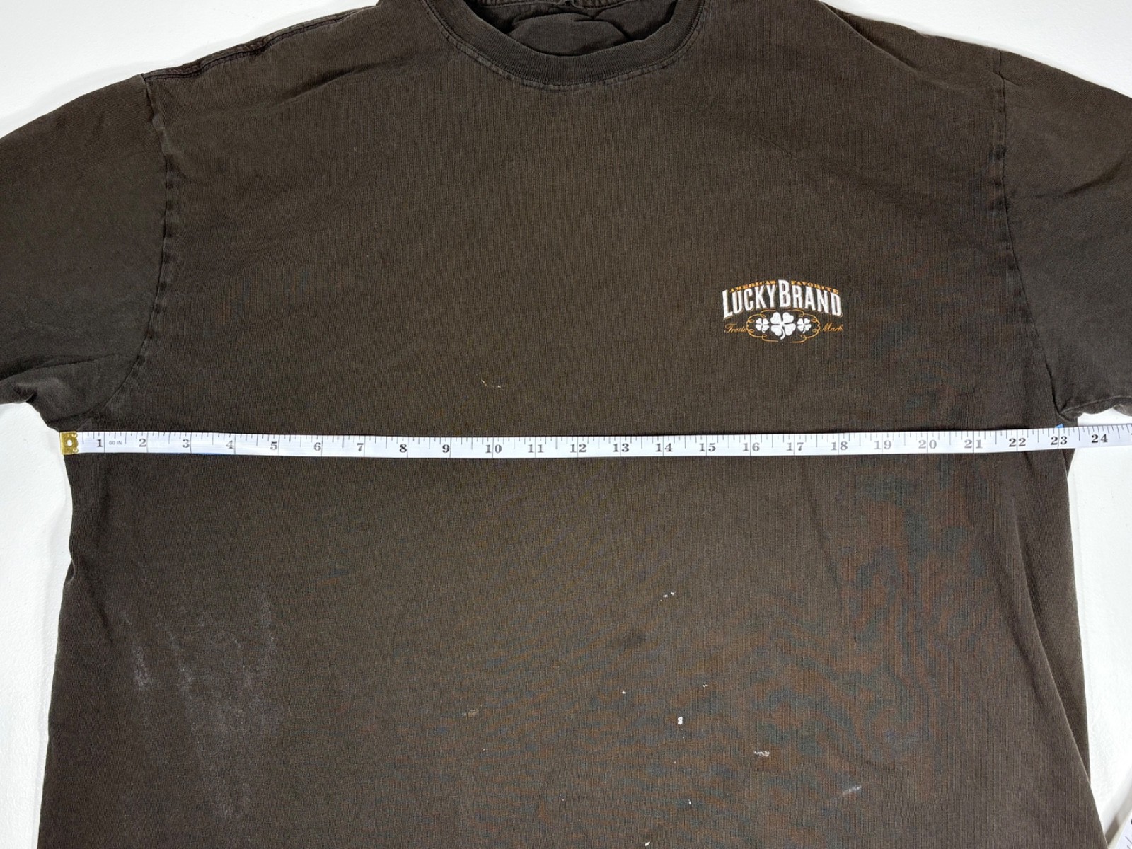 Lucky Brand T Shirt Men No Tag Brown Graphic Print Americana Distressed Workwear gallery