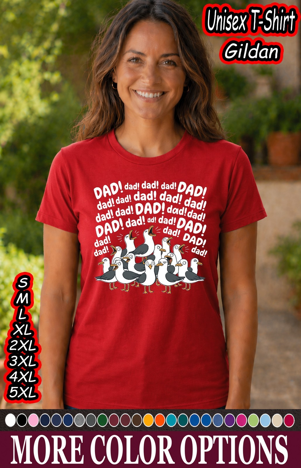 Funny Seagull Dad Shirt Fathers Day Gift Humor Graphic Tee gallery