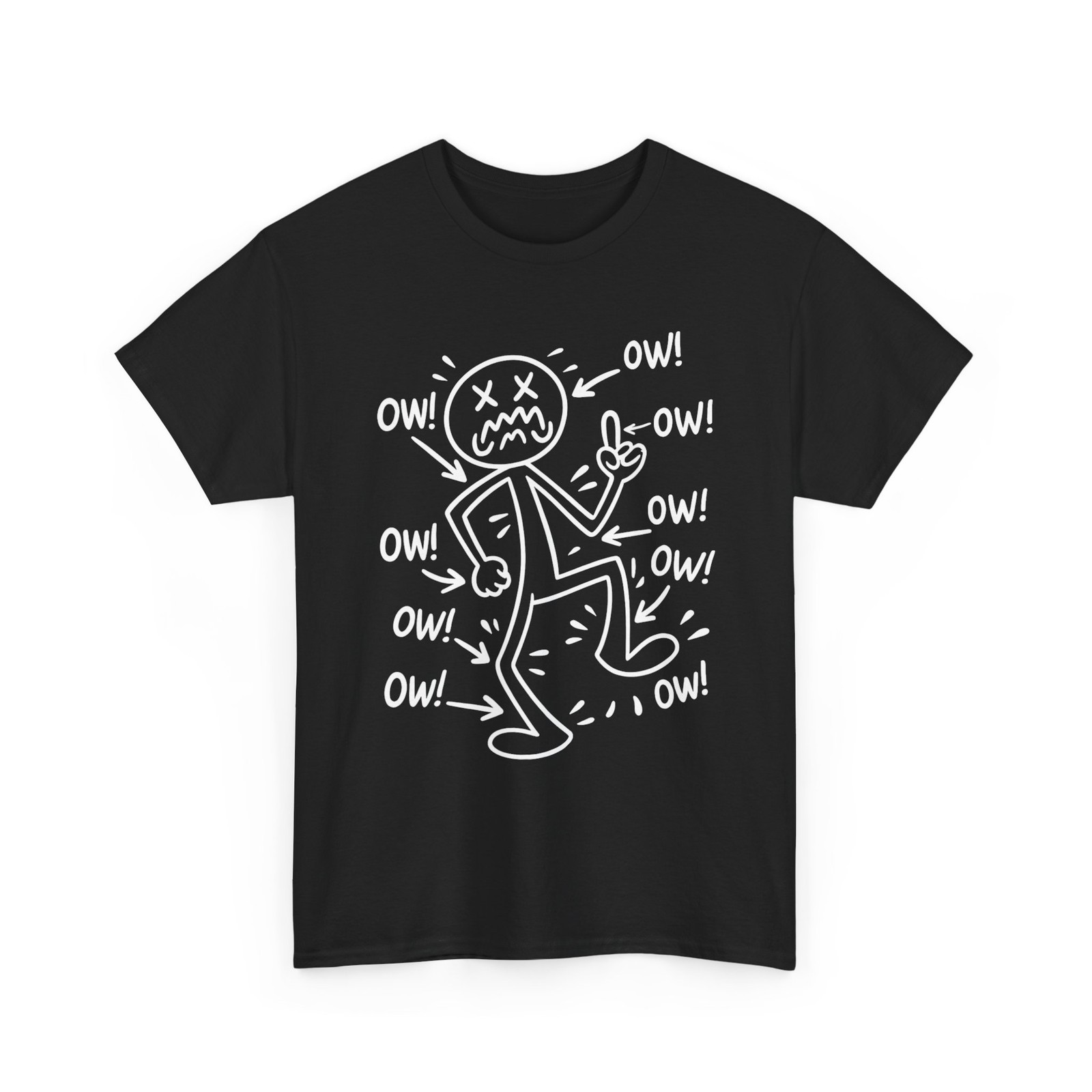 Ow Ow Ow Comedy Stick Character T-Shirt, Funny Chronic Pain Meme Shirt gallery