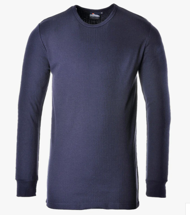 Portwest Thermal T-Shirt Long Sleeve #B123 – NAVY, XXLARGE