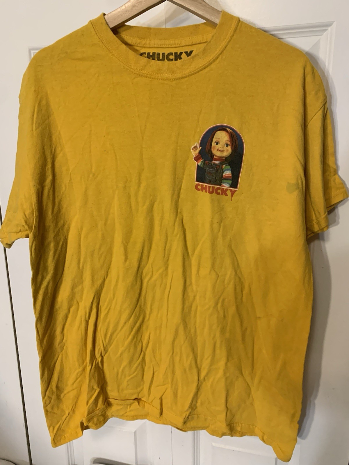 Chucky Good Guys Friends Til The End Movie Graphic T-shirt Men Large Yellow gallery