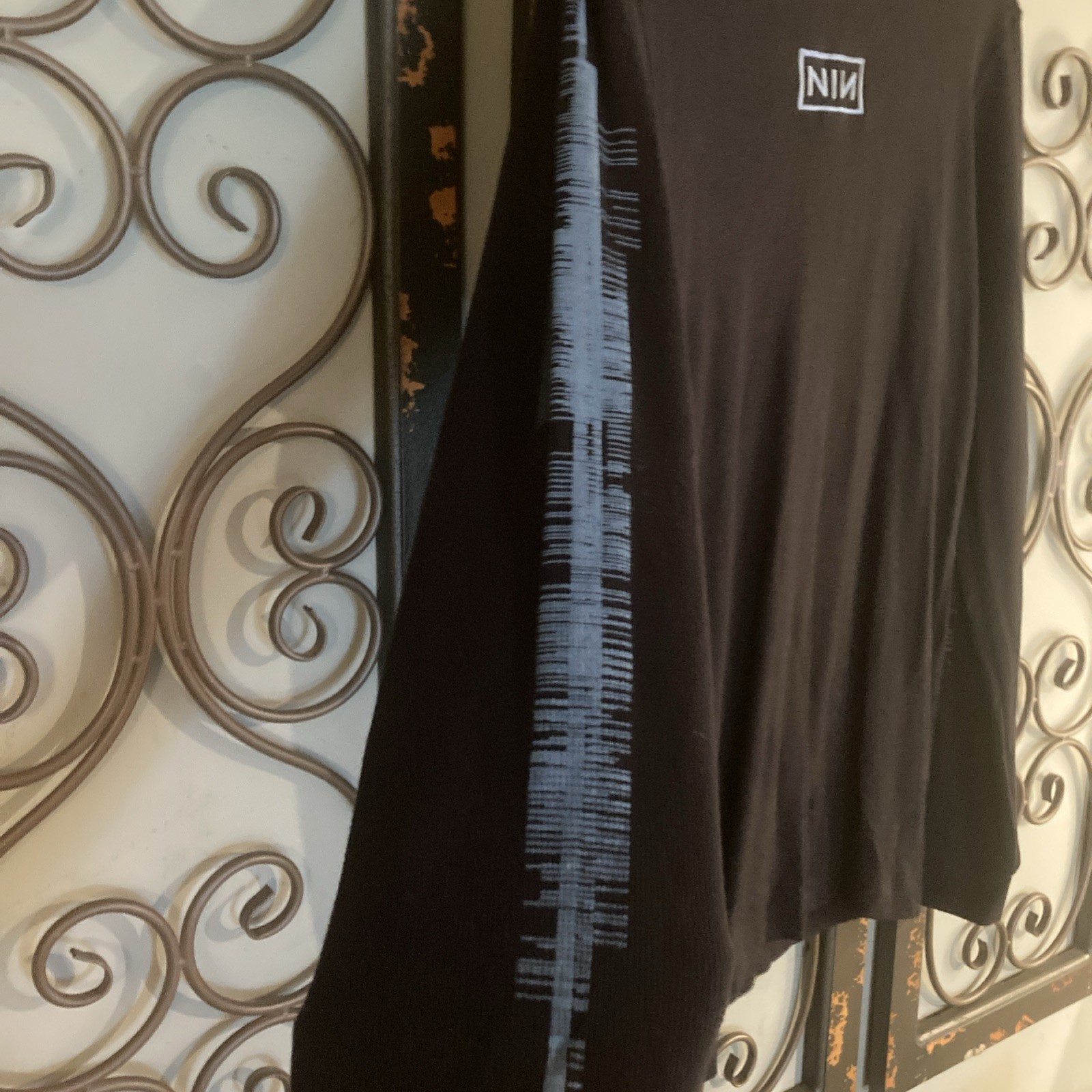 2005 NIN Nine Inch Nails With Teeth Embroidered Thermal Long Sleeve Shirt XL gallery