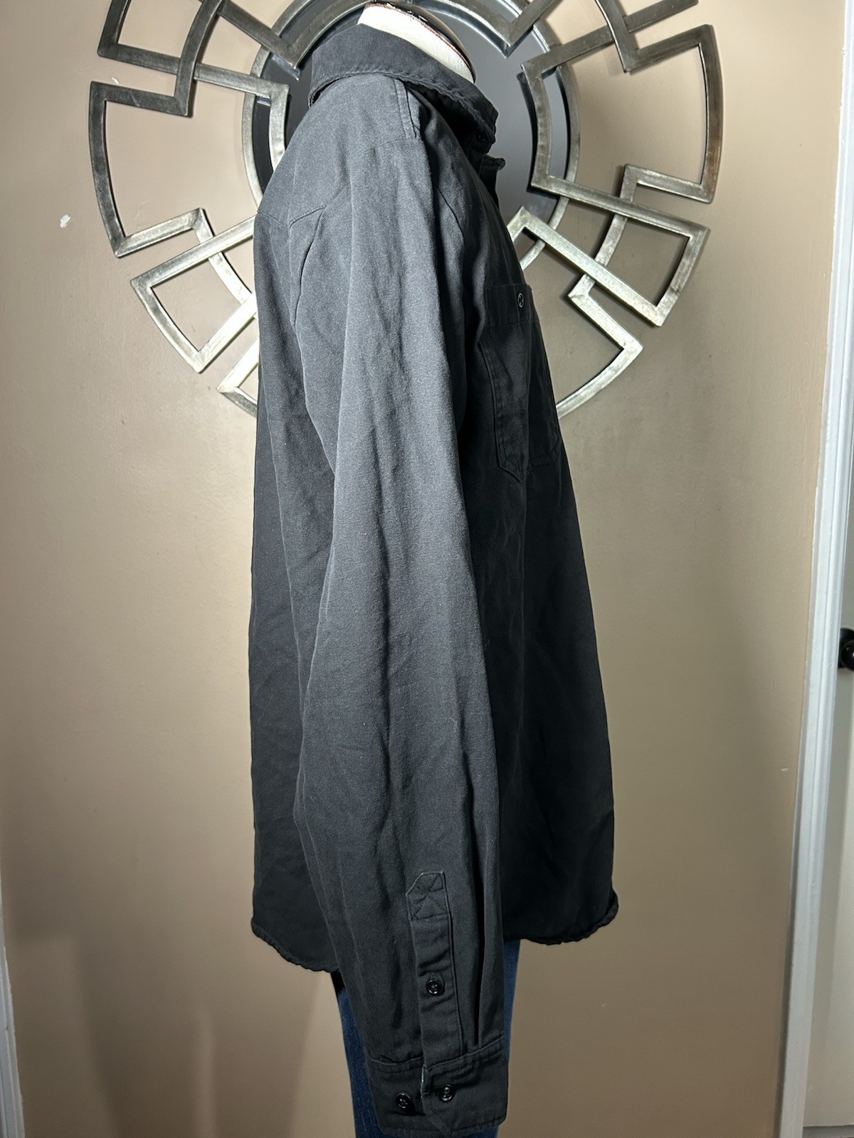 Santa Cruz Skateboard Longsleeve Button Up Shirt Screaming Hand Utility Black gallery