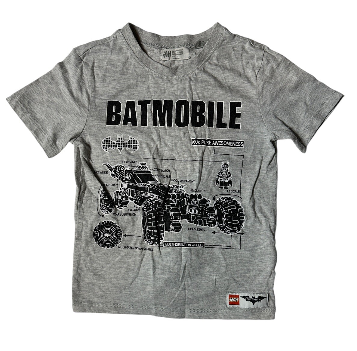 Preowned- H&M S/S Lego Batmobile Shirt Boys (Size 4Y-6Y)
