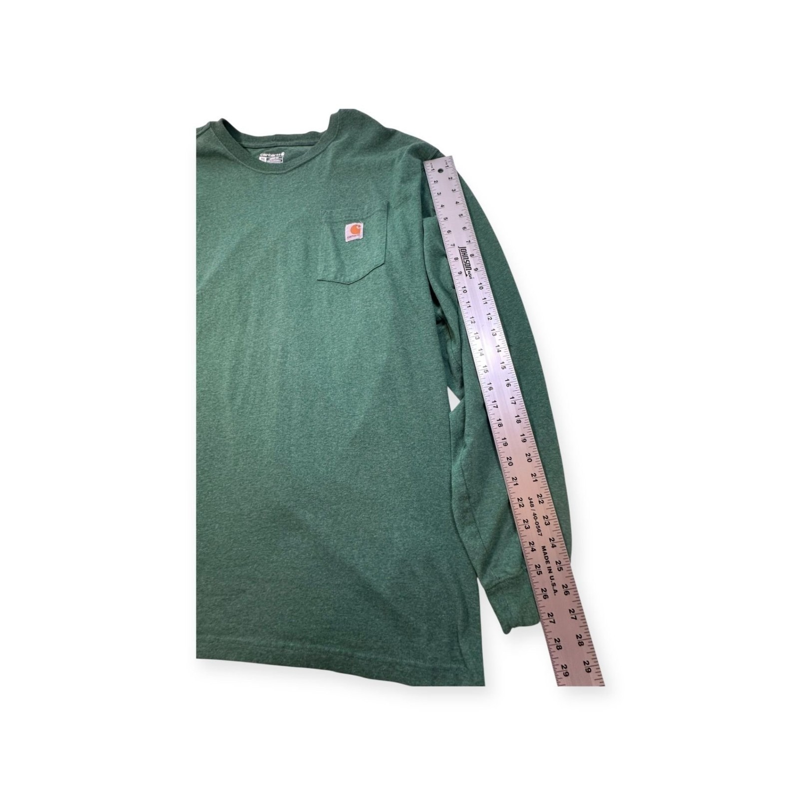 Carhartt Green Crew Neck Long Sleeve 100% Cotton All Seasons T-Shirt 2XL Tall gallery