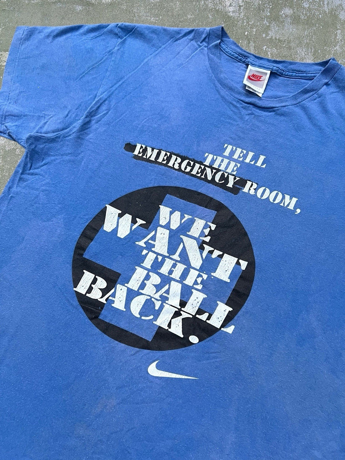 Vintage Nike Grey Tag Basketball 80s 90s Emergency Room Tee Shirt (XL, Fits L) gallery