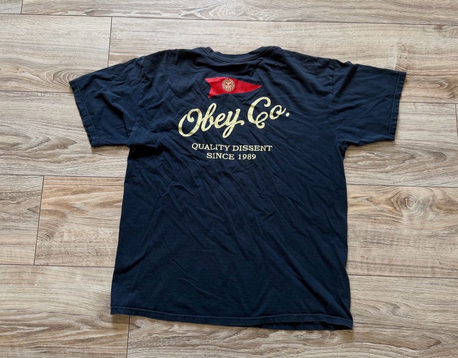 Obey Co. Nautical Flag Graphic Tee Black Size Large gallery