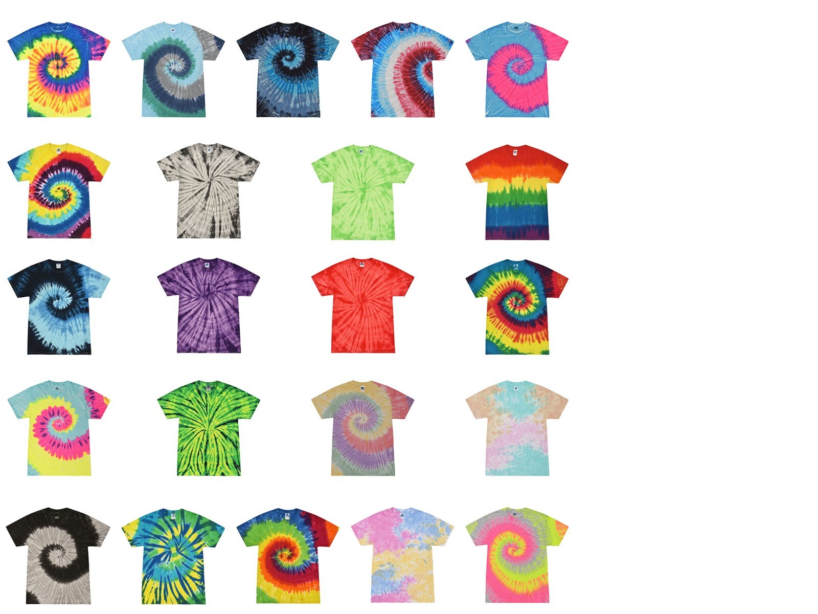 Tie Dye T-Shirts Multi-Color Adult Size 4XL - 5XL 100% Cotton Colortone gallery