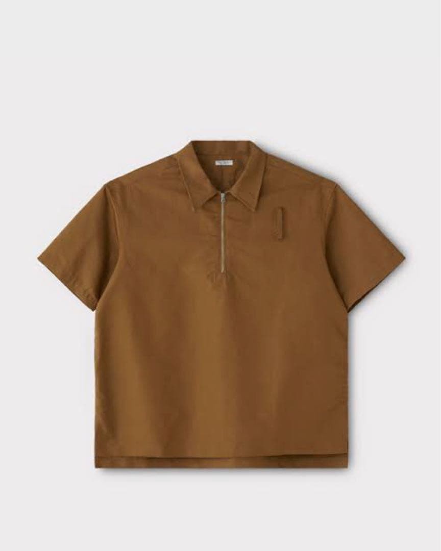 PHIGVEL C/L Half Zip SS Shirt Tobacco Size L