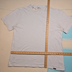 Faherty L Pocket Tee White Crewneck Cotton Distressed Broken-In Soft Tag Classic