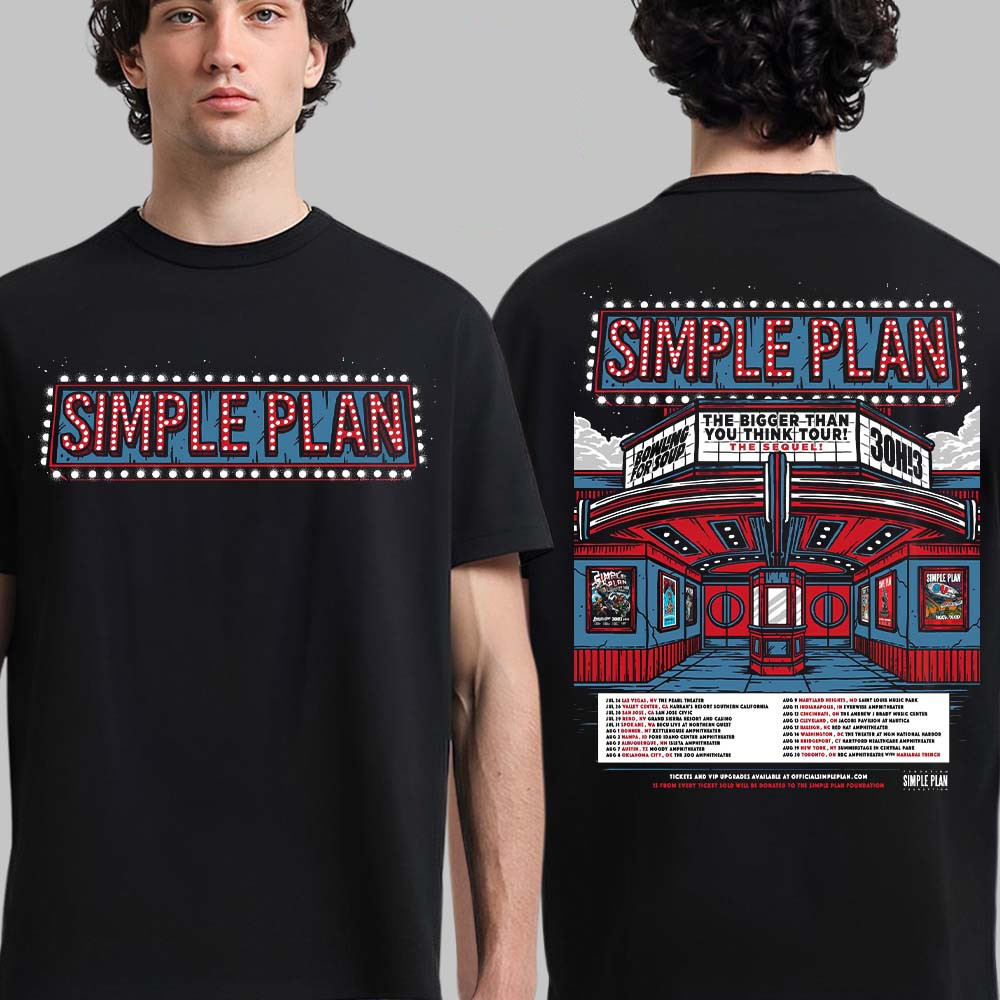 Simple Plan The Bigger Than You Think Tour 2026 The Sequel Multicolor T Shirt gallery