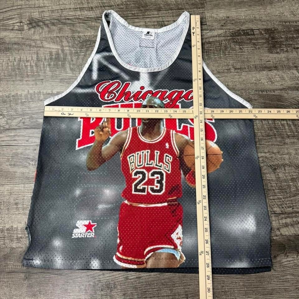 Vintage 90s Michael Jordan Chicago Bulls Starter Tank Jersey Hot Starter XL gallery