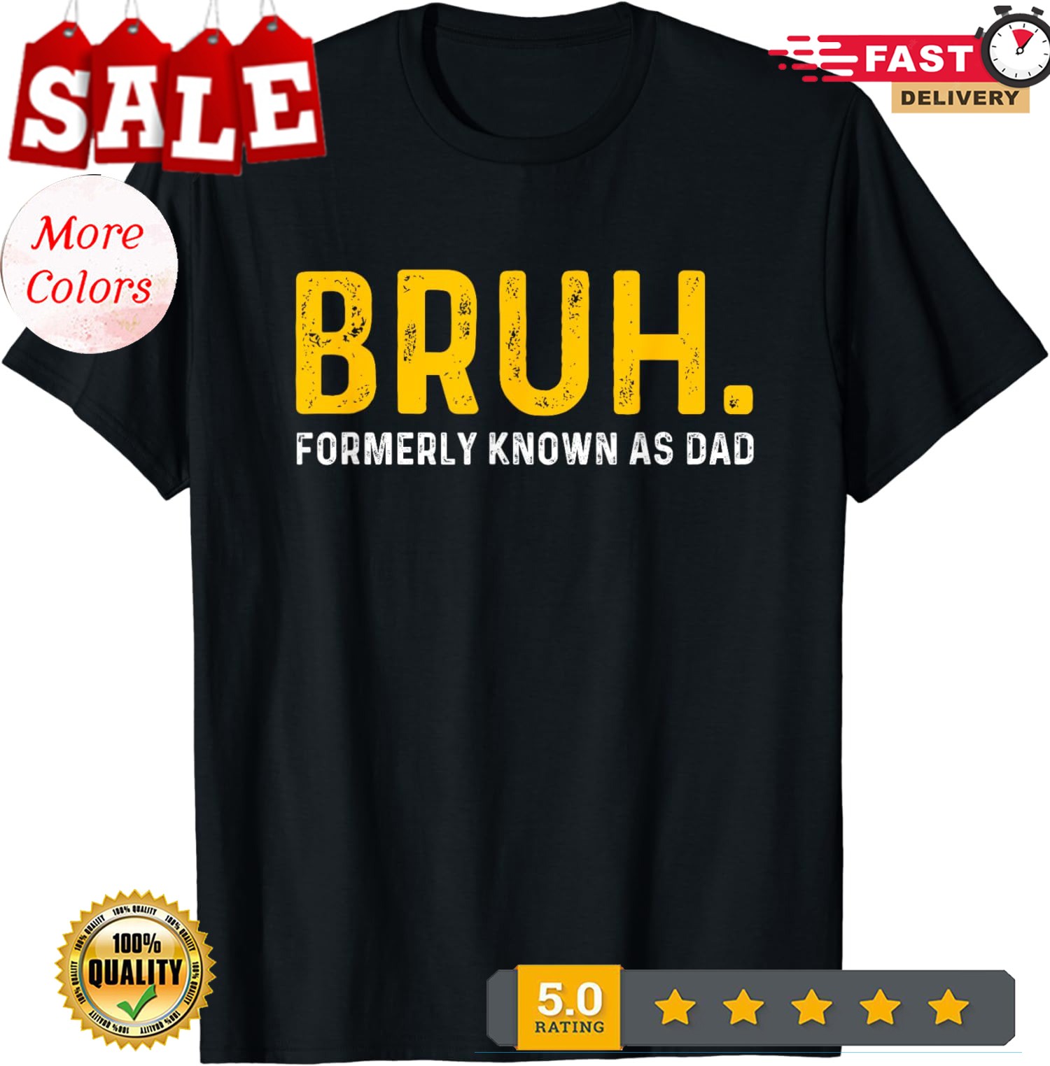 2026/BRUH Formerly Known As Dad Vintage Father’s Day Unisex Casua T-Shirt