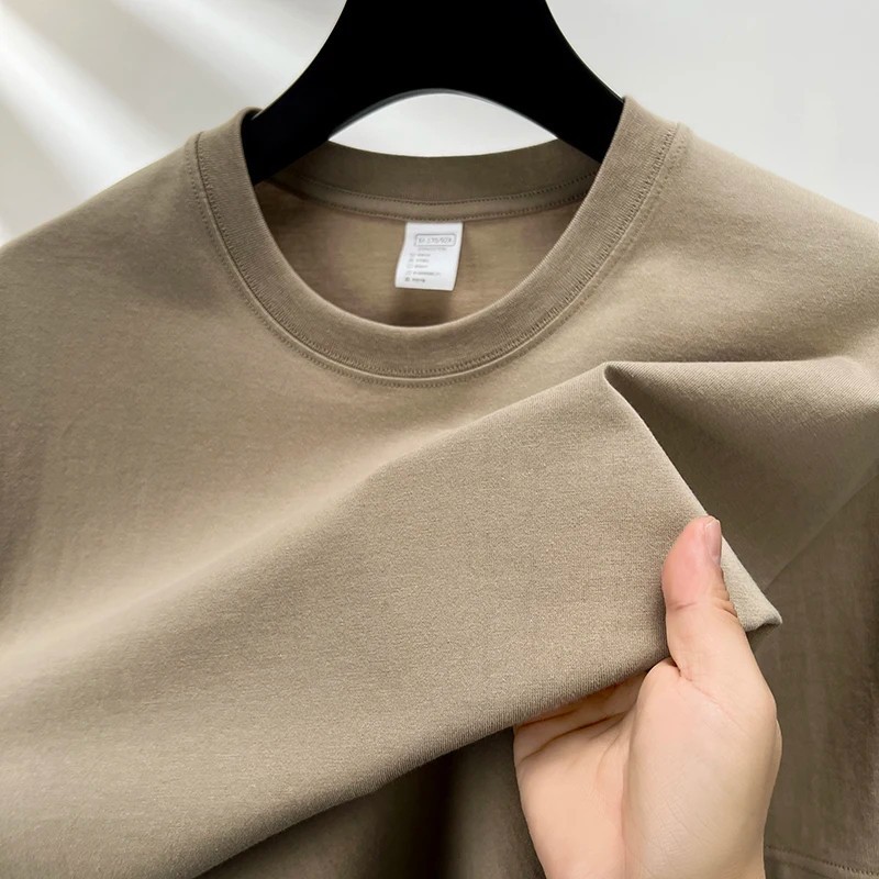 Men's 100% Cotton T-Shirt Solid Short Sleeve Crew Neck Basic Summer Casual Tee gallery