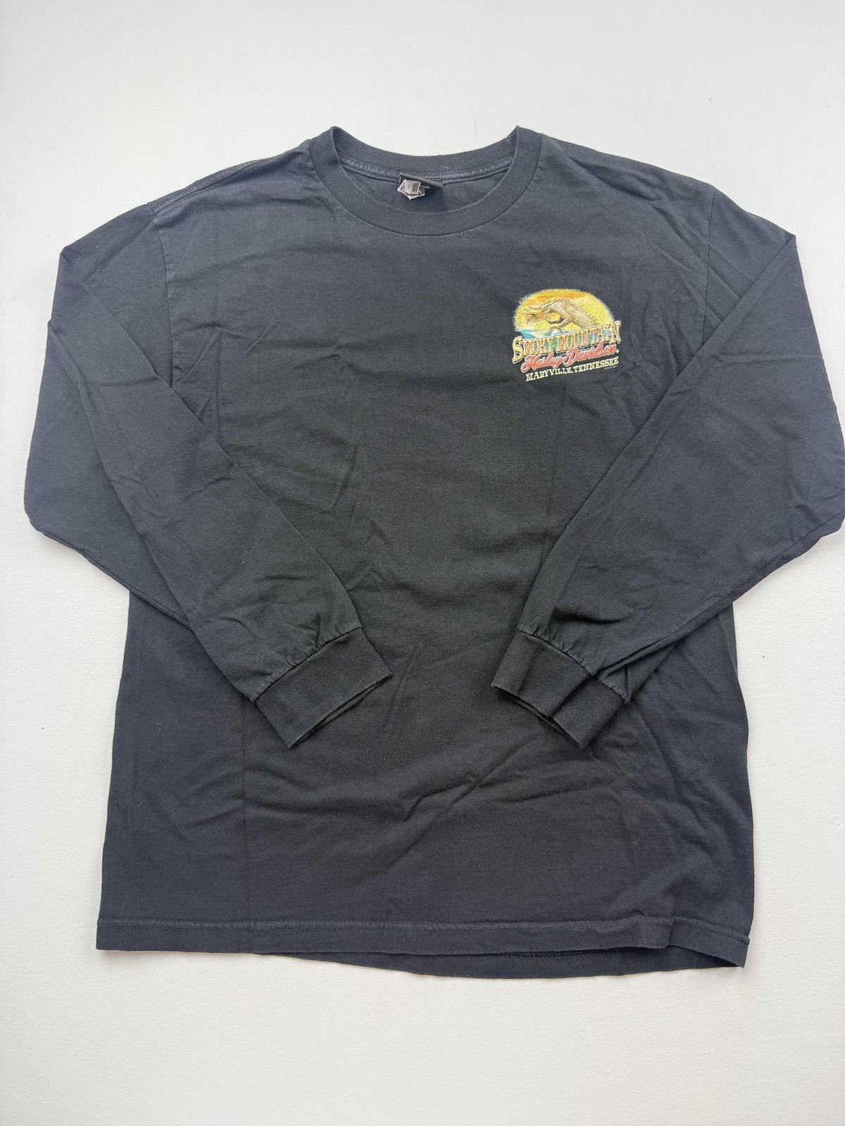Harley-Davidson Shirt Mens Large Black Long Sleeve Smoky Mountain Graphic Tee gallery