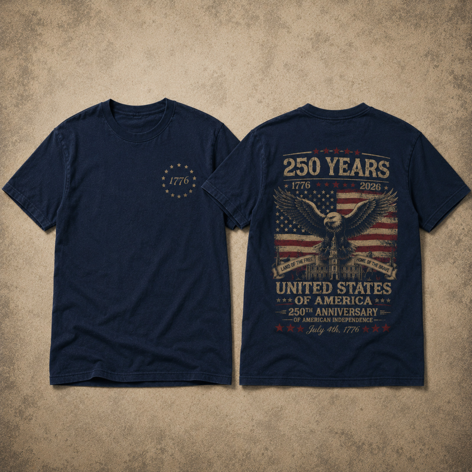 USA 250th Anniversary Shirt Men 1776 2026 American Flag Eagle Patriotic (S-5XL) gallery
