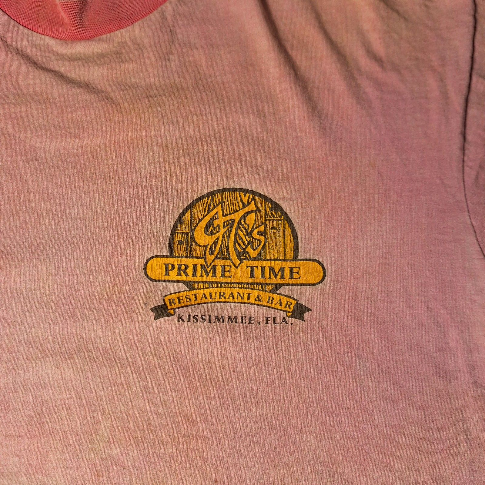 VTG GT's Prime Time Kissimmee FL Graphic Tee Pink Single Stitch Size XL gallery