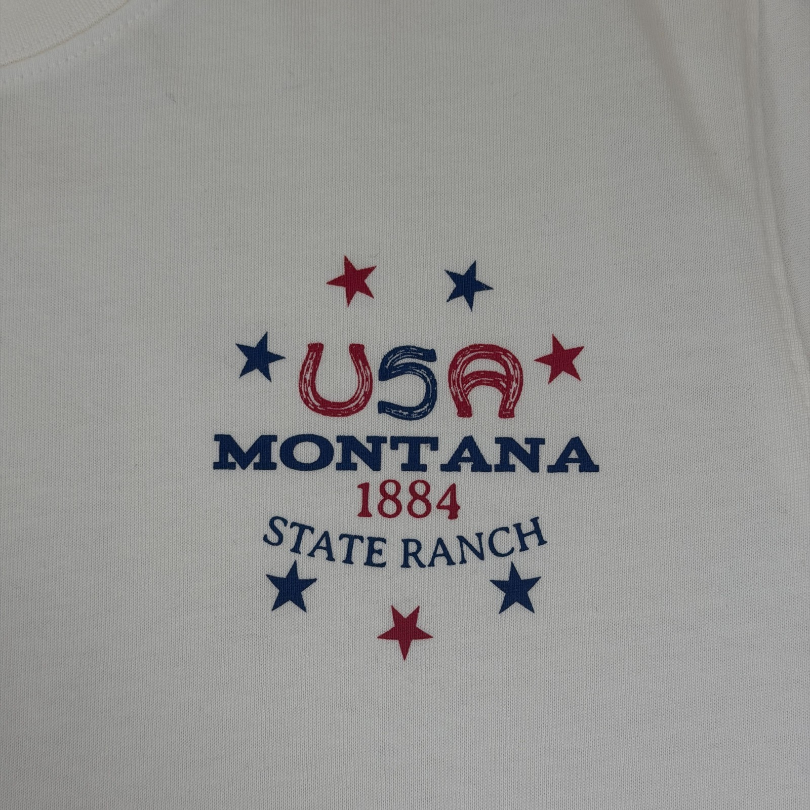 Common People Cowboy Print Tee Shirt Mens L White Montana State Ranch NWT gallery