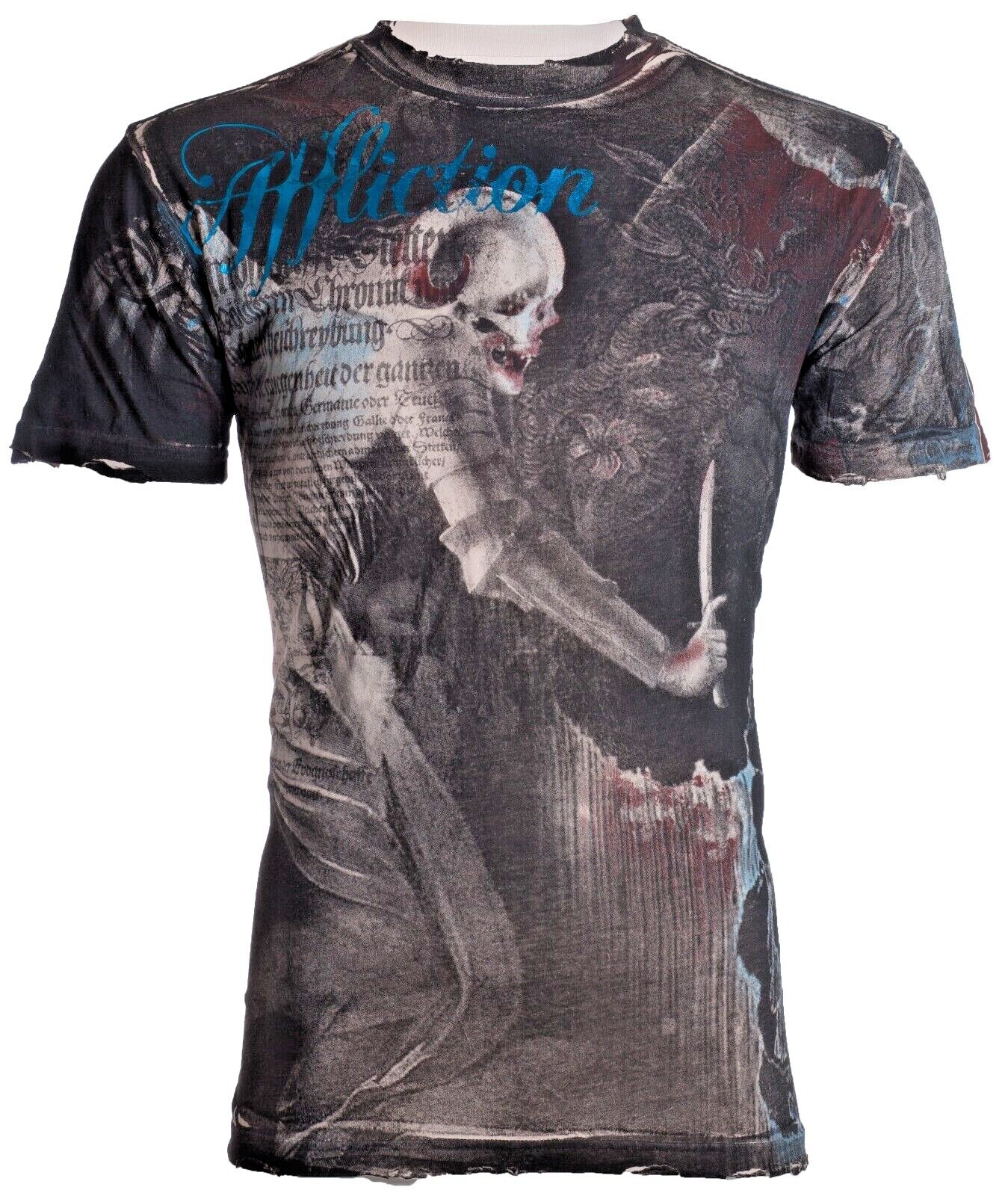 Rare $62 AFFLICTION Sand MARCO Short Sleeve Slim Fit Y2K T-shirt MMA Elite NWT gallery
