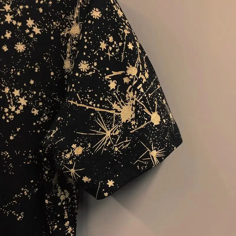 New Fashion Trend Sequined Summer Short Sleeve Luxury Men Black Pullover T-Shirt gallery