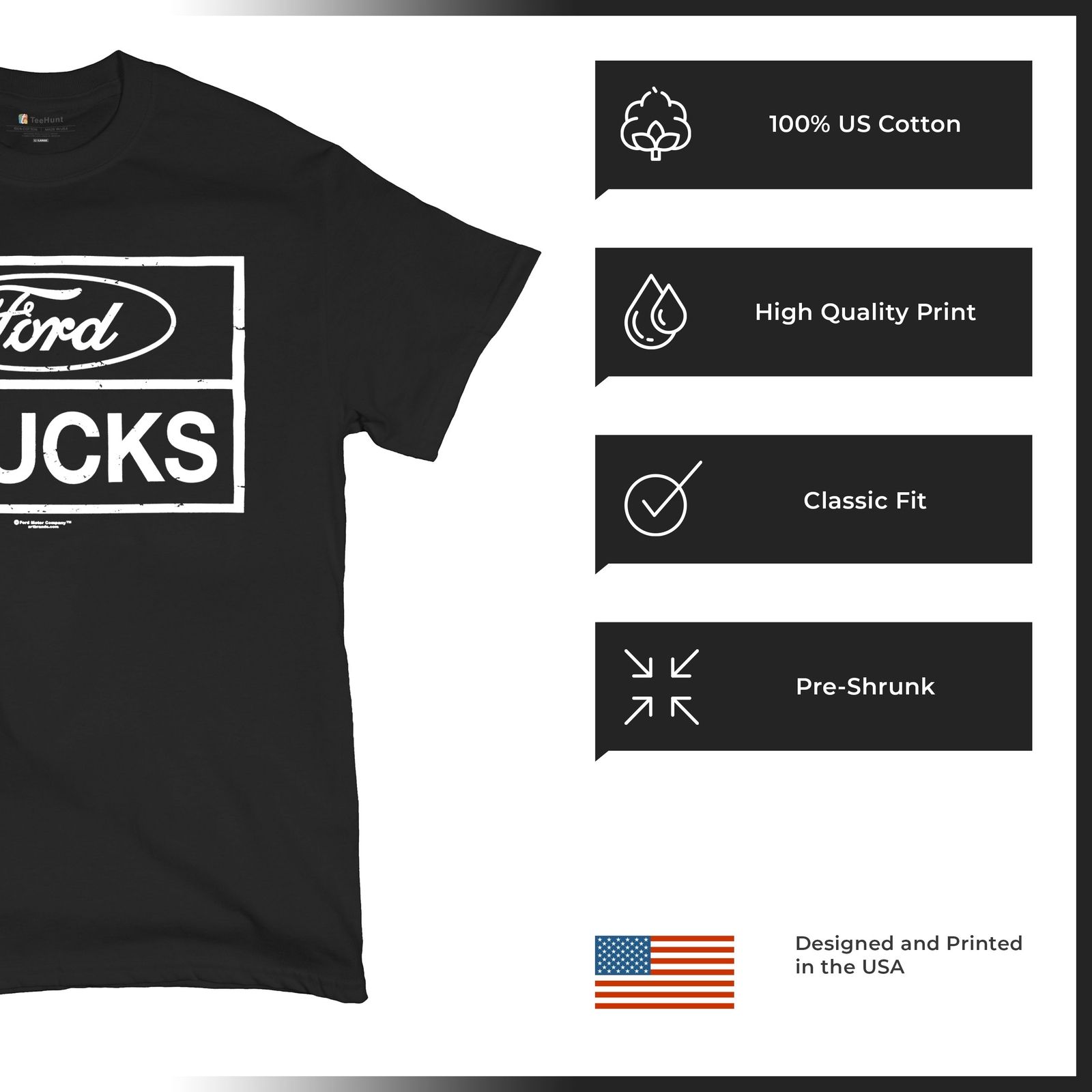 Distressed Ford Trucks T-Shirt F150 American Pick Up Cotton Tee gallery