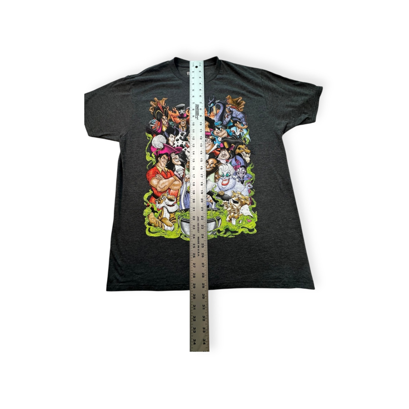 Disney Dark Grey Crew Neck Short Sleeve Cotton Men All Seasons T-Shirt L gallery