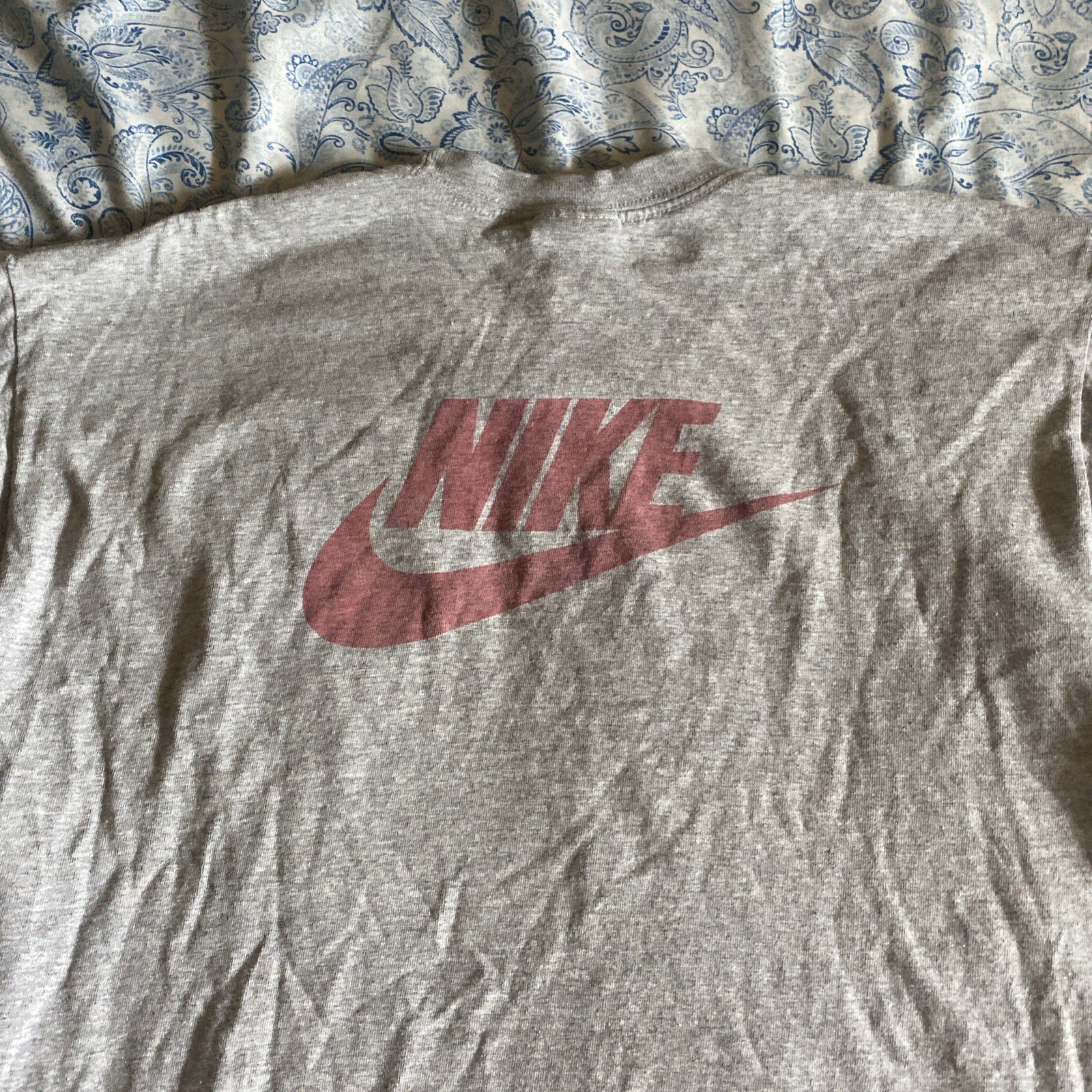 VINTAGE Nike Shirt Mens Medium Grey Front and Back Swoosh Logo Casual Sports Y2K gallery