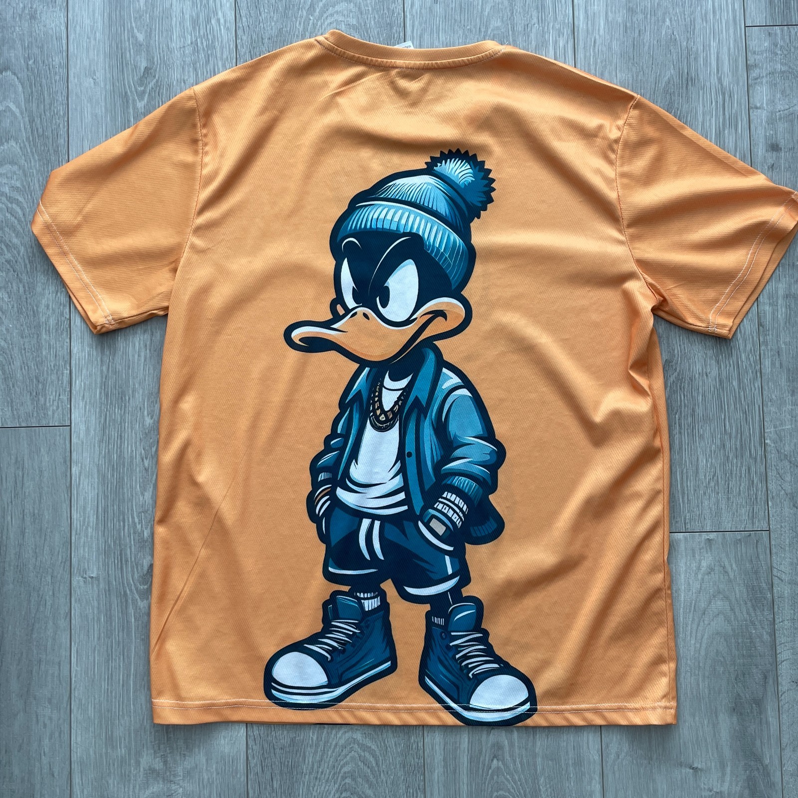 Duck T Shirt Mens XL Orange Cartoon Character Graphic Streetwear Tee Crew Neck gallery