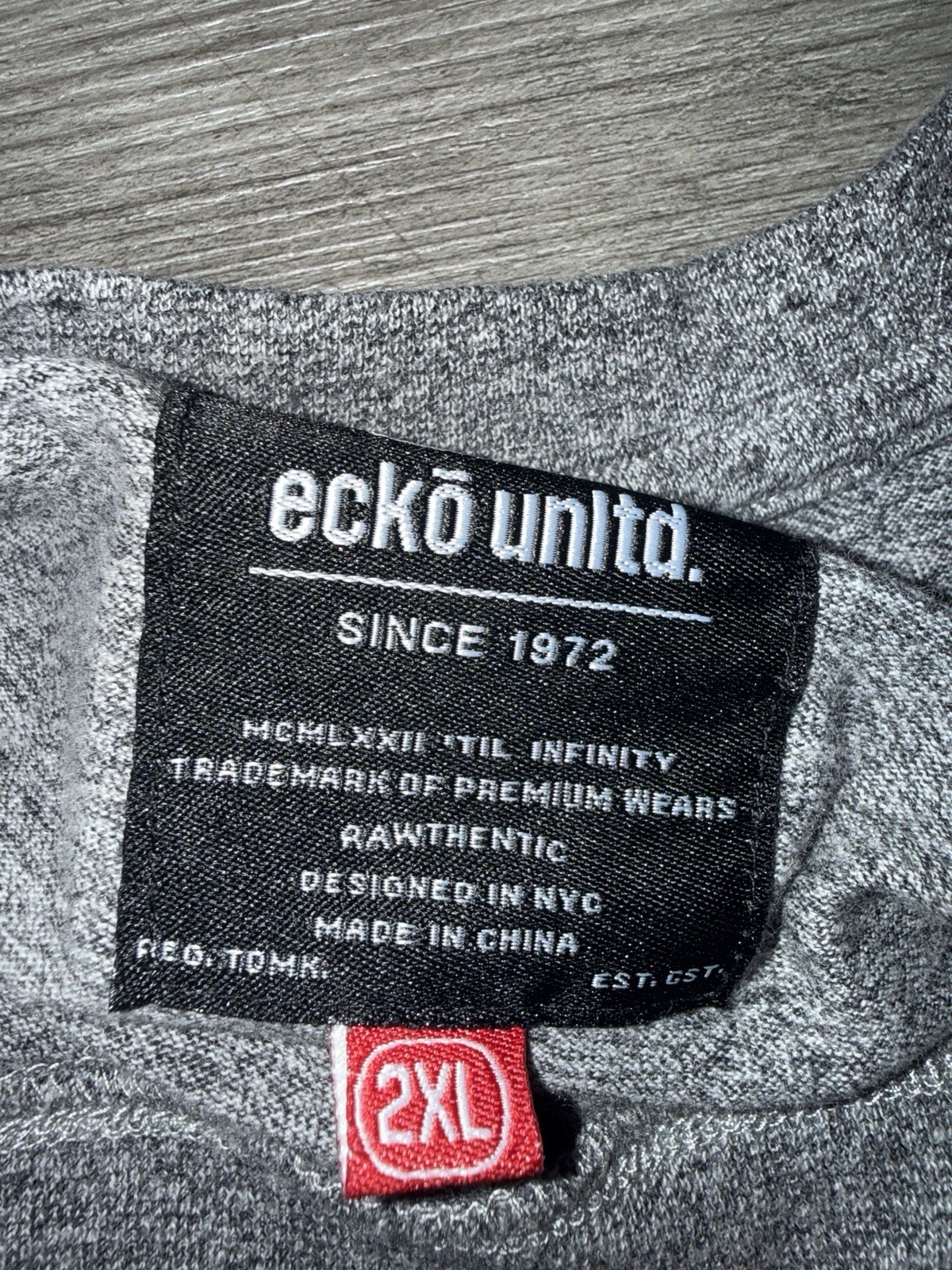 Ecko Unltd. Men's T-Shirt 2XL Gray White Rhino Pattern gallery