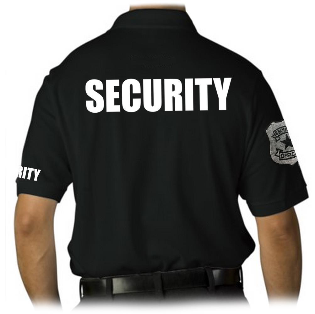NEW MEN'S PRINTED GRAPHIC DESIGN SECURITY EMBROIDERY PATCH UNIFORM POLO SHIRTS gallery