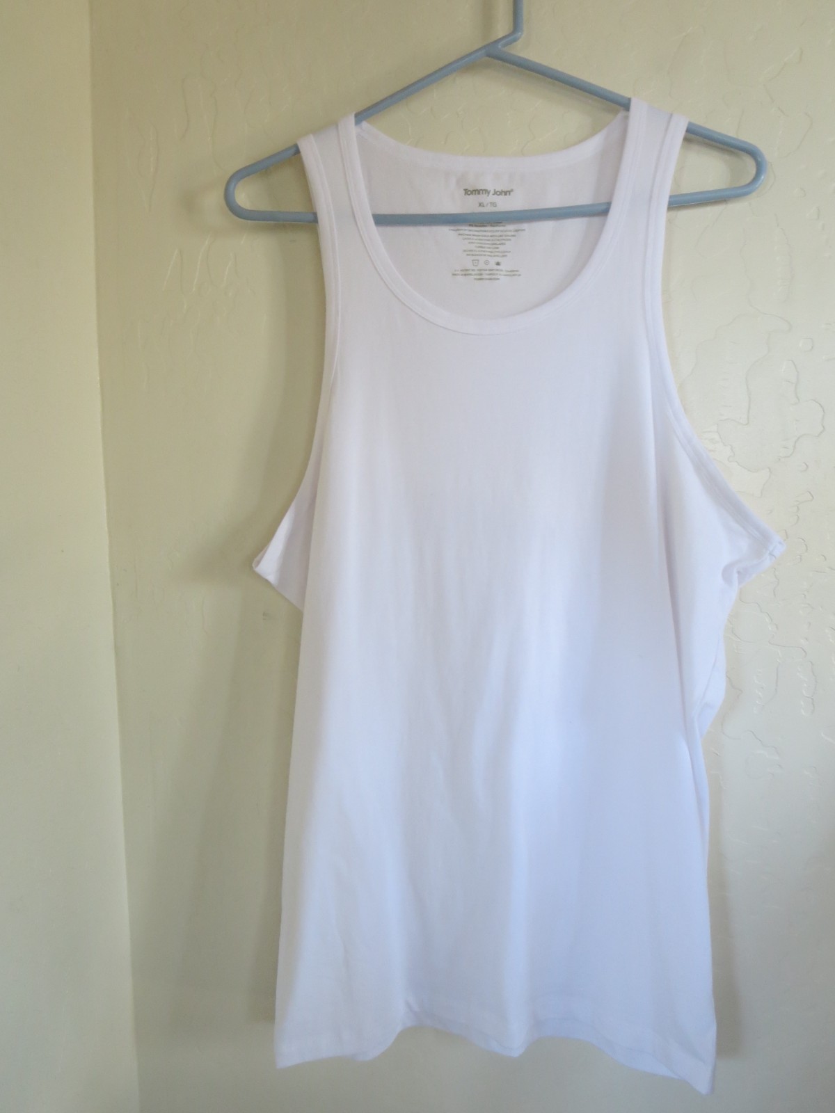 TOMMY JOHN MEN’S COTTON BASIC SLEEVELESS UNDER SHIRT TANK, WHITE, XL, NWOT