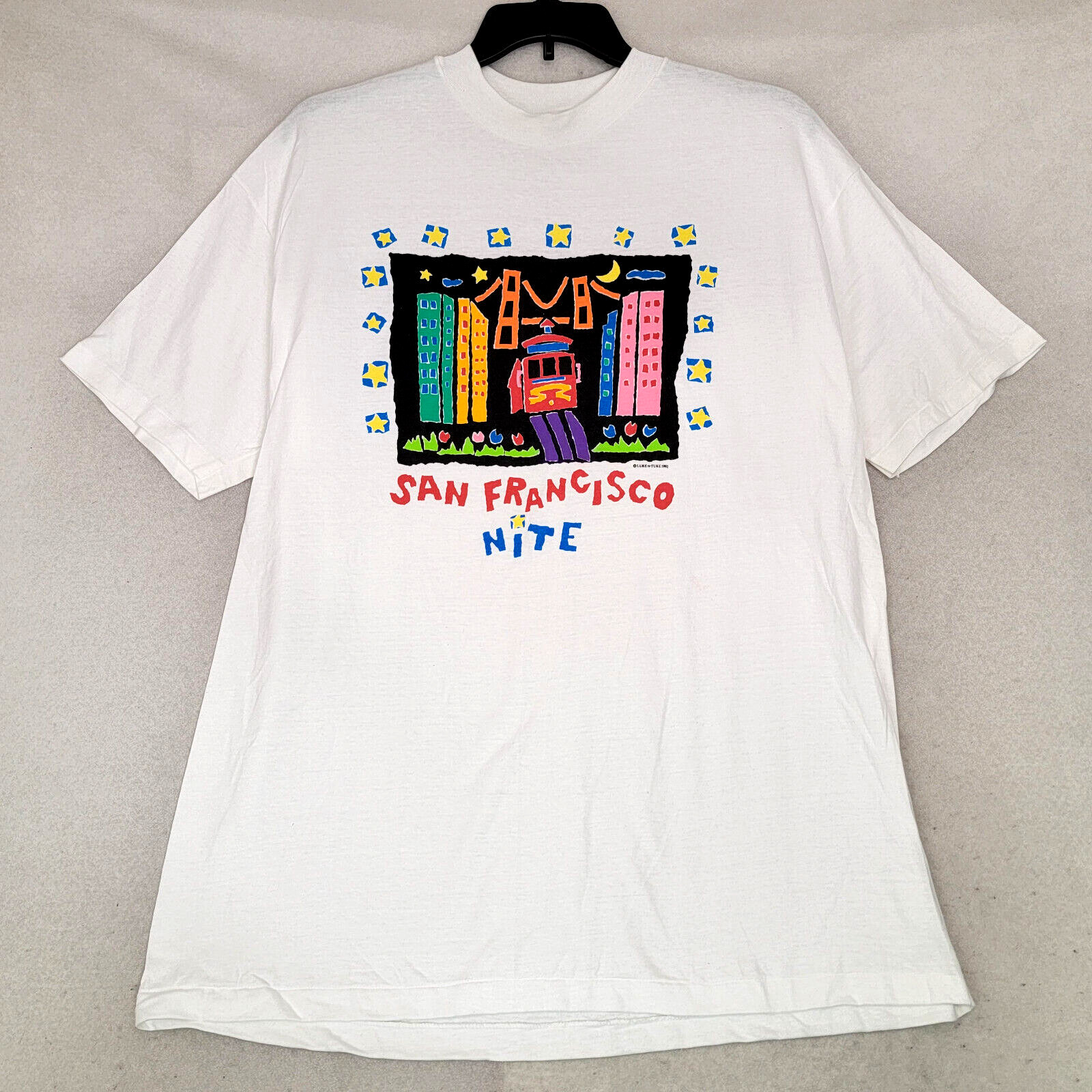 Vintage 1992 San Francisco Shirt Extra Large XL White Mens Nite Luke A Tuke NWOT gallery