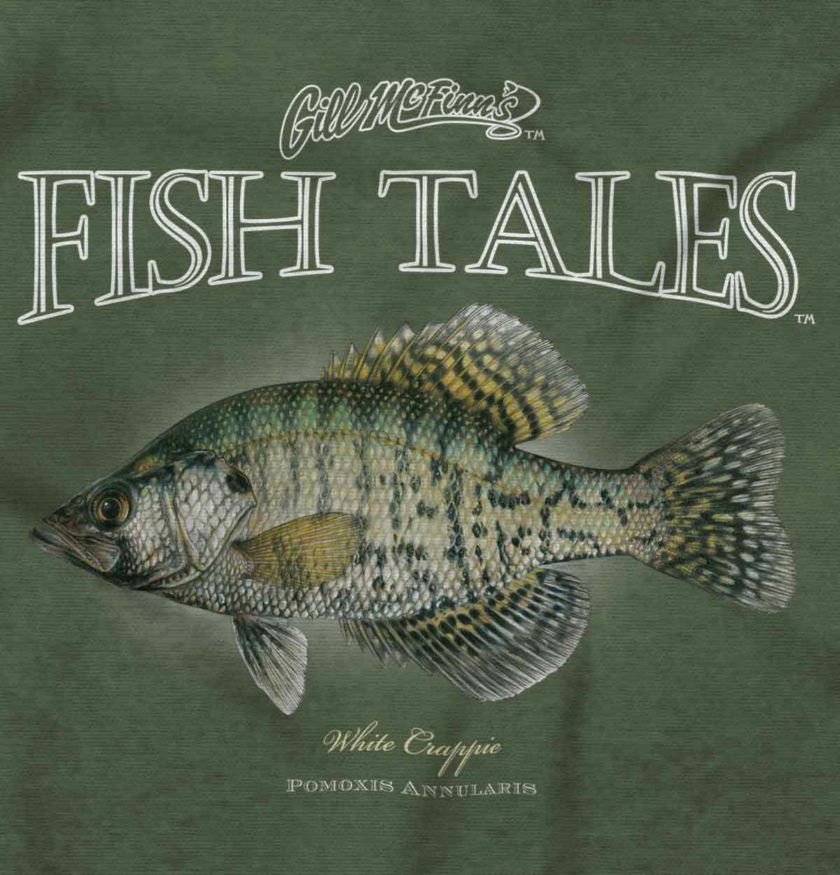 Gill McFinns White Crappie Fishing Trip Gift Womens or Mens Crewneck T Shirt Tee gallery