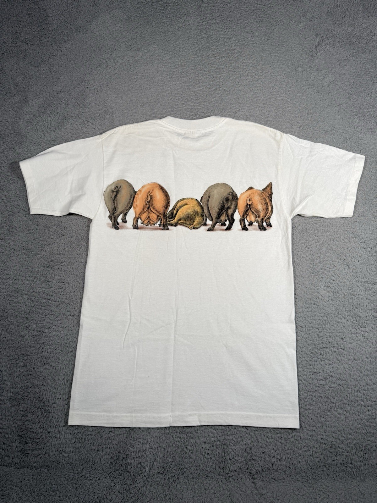 Vintage 90s Double Sided Pig Graphic T Shirt Adult Medium Single Stitch USA Made gallery