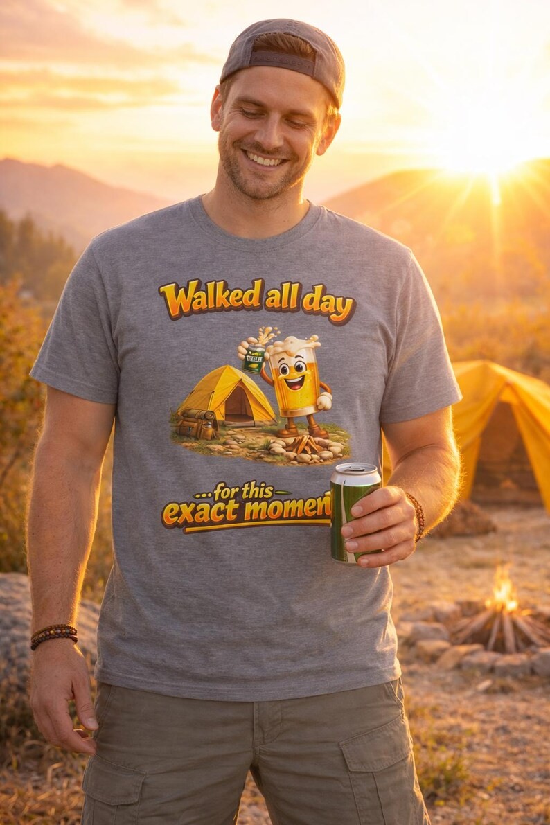 Funny Hiking Beer Camping Outdoor Adventure Gildan Tee Shirt gallery