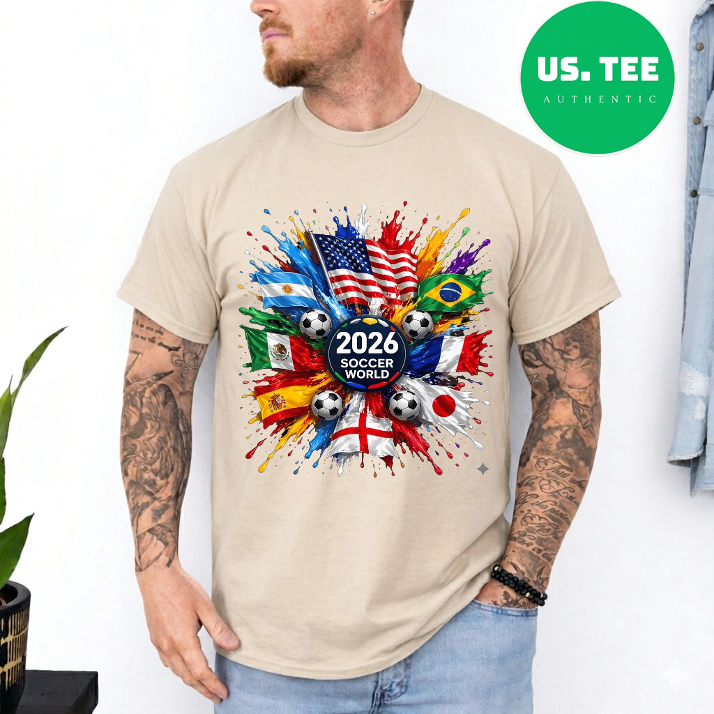 World Soccer 2026 Shirt, 2026 Cup USA Canada Mexico Adults Tshirt,Soccer Fan Tee gallery