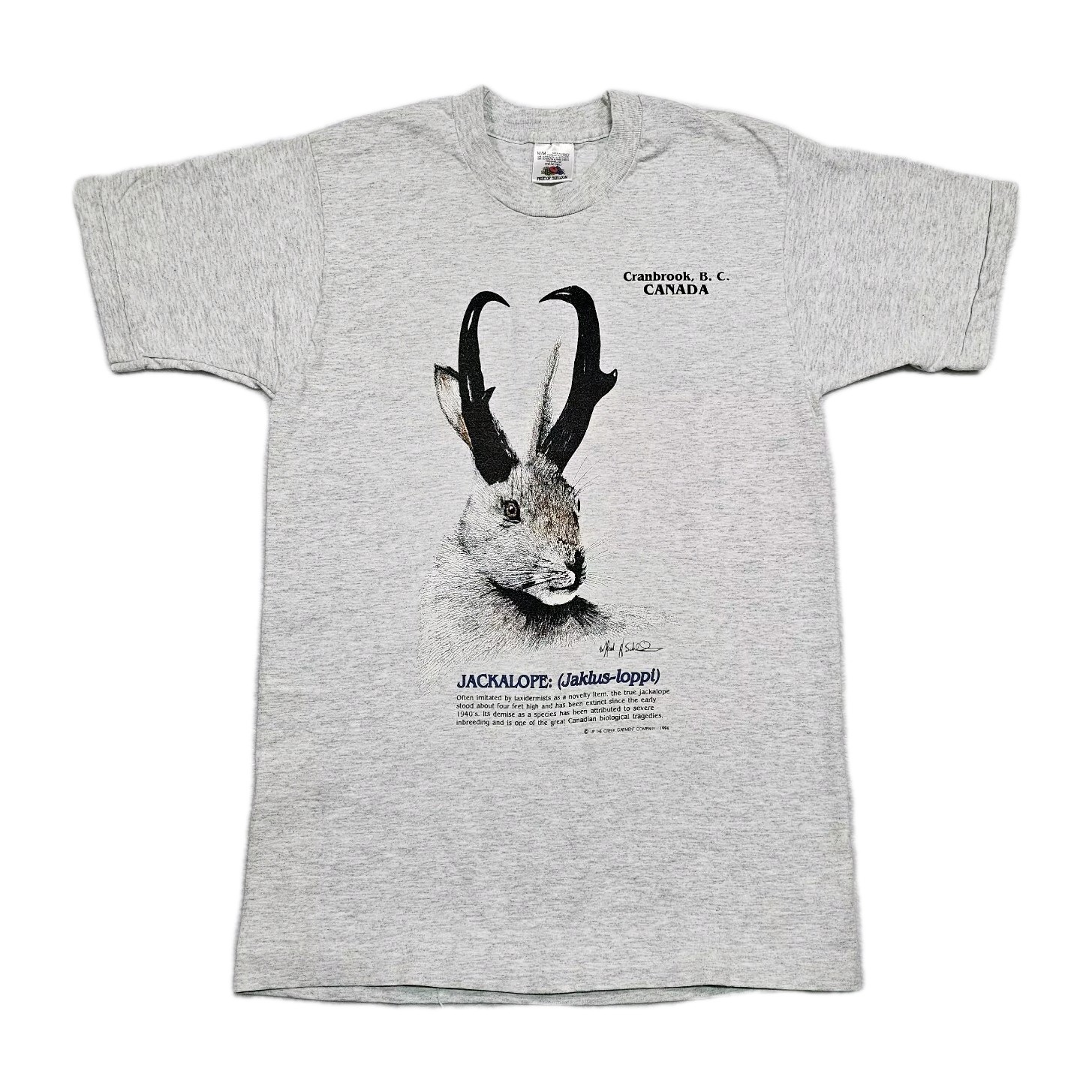 Vtg 90s Jackalope T Shirt Mens M Canada Fruit Of The Loom Single Stitch Hunting gallery