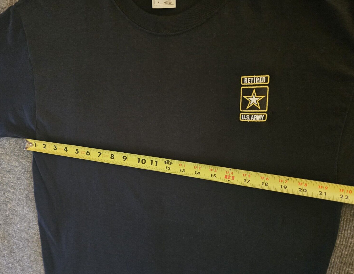 US Army Retired T Shirt Mens Large Embroidered Logo Crest gallery
