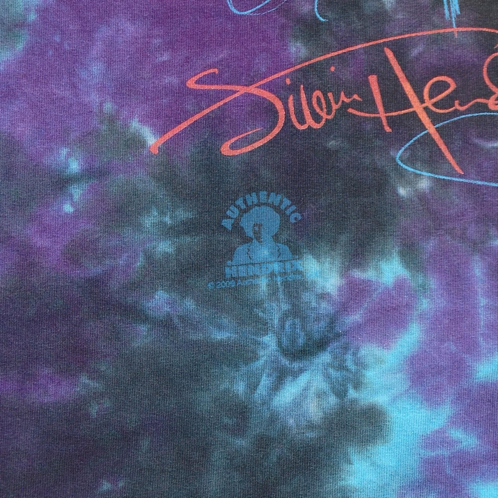 Jimi Hendrix Shirt Mens Large Purple Blue Tie Dye Rock Graphic Liquid Blue 2009 gallery