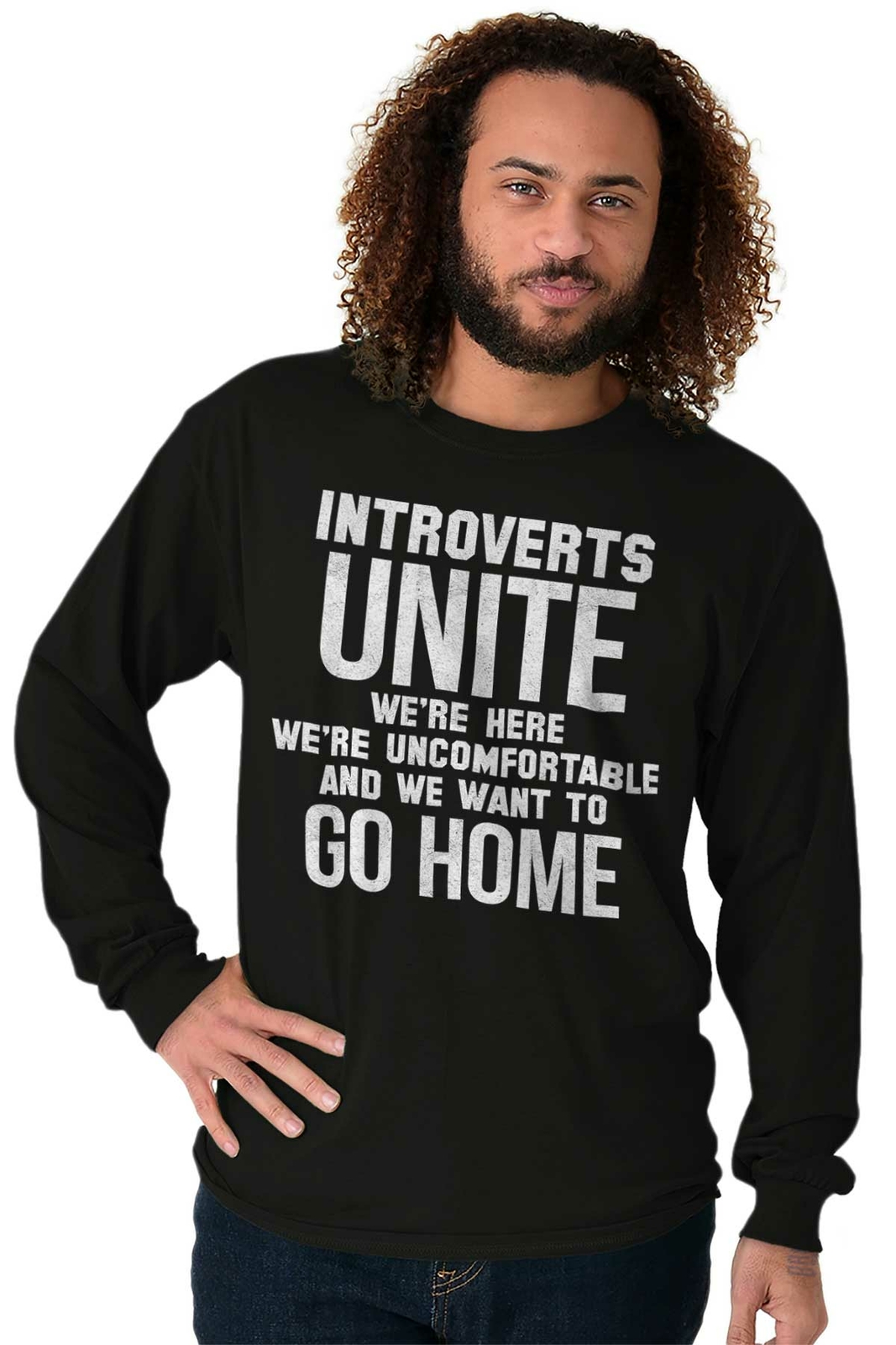 Introverts Unite Just Kidding Go Home Funny Long Sleeve Tshirt Tee for Adults gallery