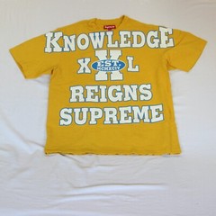 Supreme Overprint T Shirt KNOWLEDGE REIGNS SUPREME Slub Top Tee L SS24 Gold