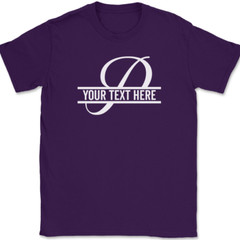 Letter P Monogram Your Text Here Custom T-Shirt Personalize Family Tee