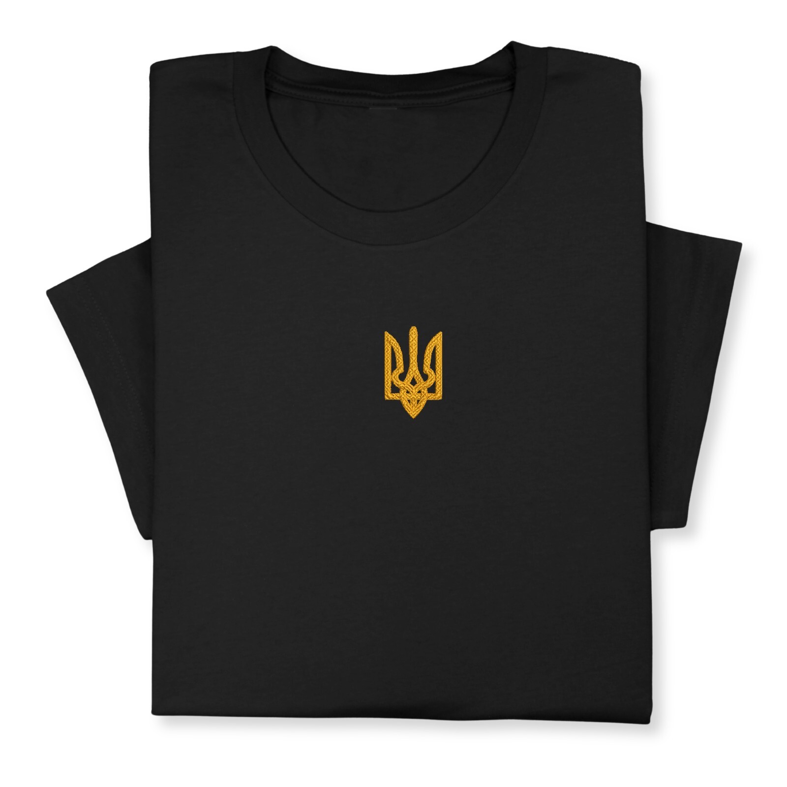 Custom Embroidered Ukrainian Coat of Arms T-Shirt Patriotic Ukraine Emblem Tee gallery