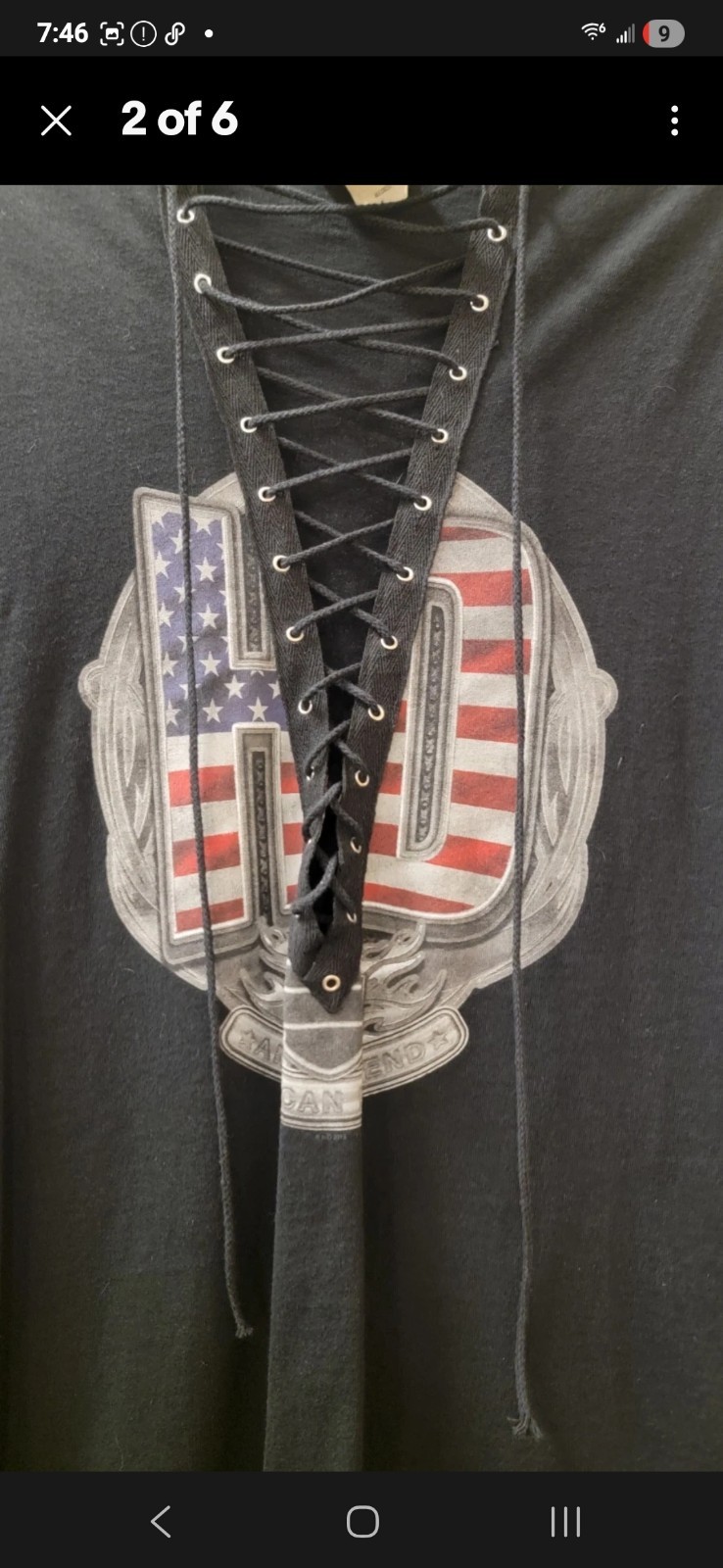 Harley Davidson Lace Up Shirt Size M gallery