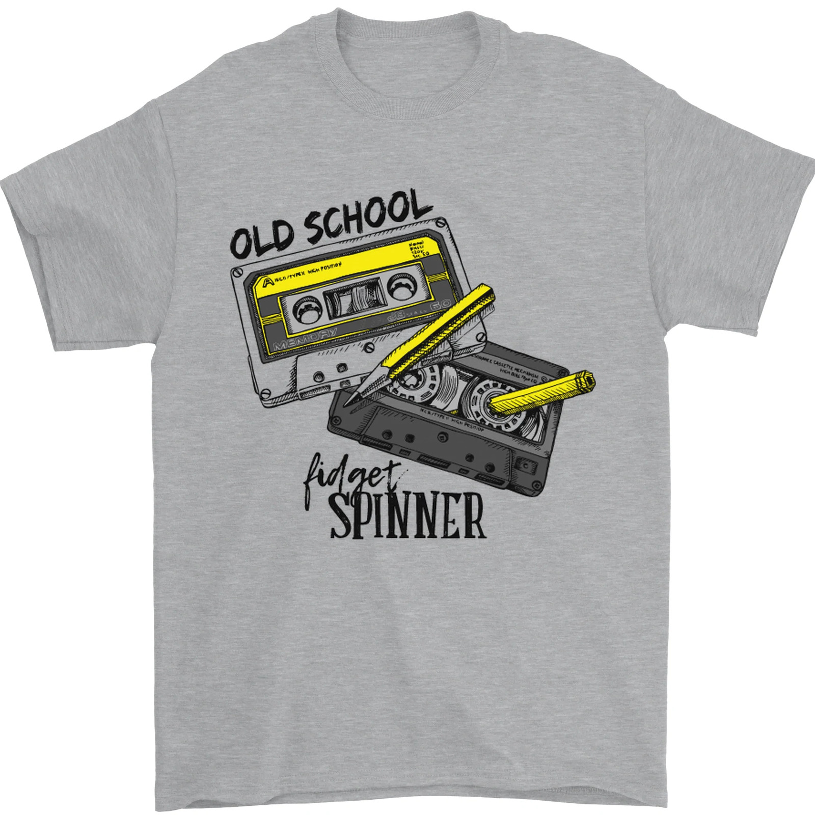Retro 80s Music Cassette Old School Spinner Mens T-Shirt 100% Cotton gallery