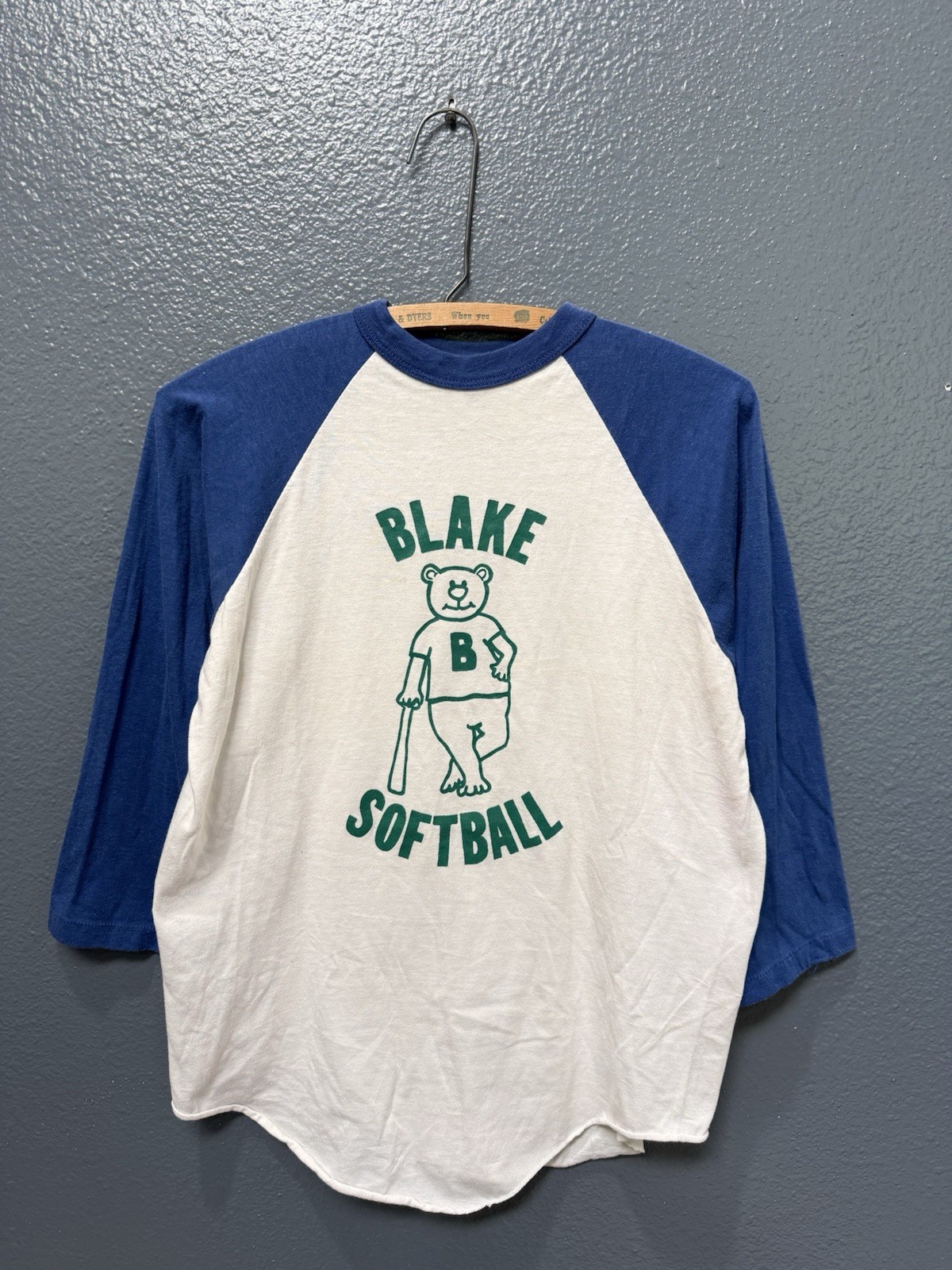 Vintage 70’s Stedman Softball Graphic Cotton Raglan Shirt Size Medium White gallery