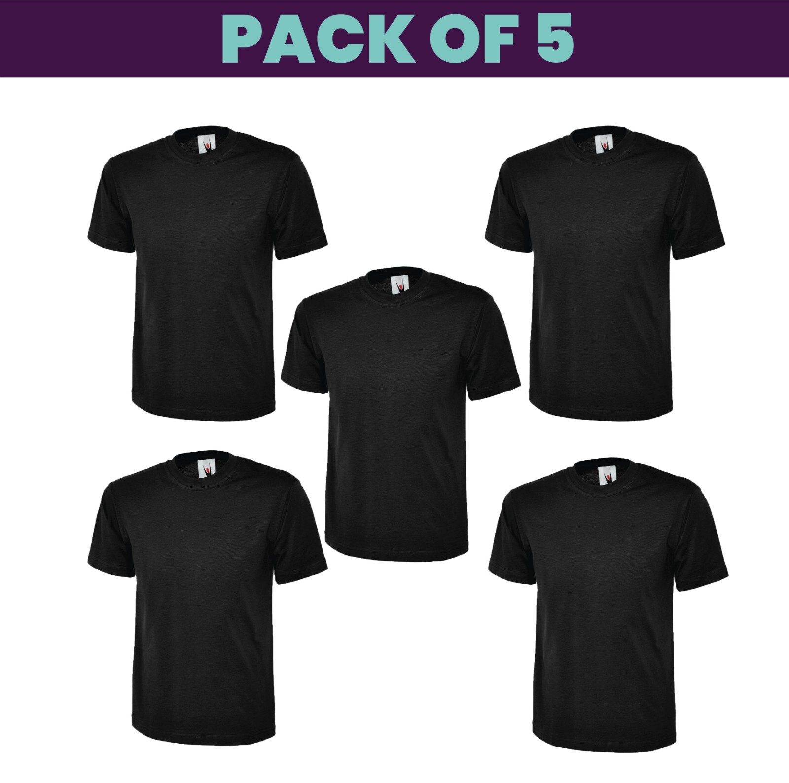 Pack 5 & 3 Uneek Classic T-Shirt Plain Casual Wear stag do hen Unisex UC301 gallery