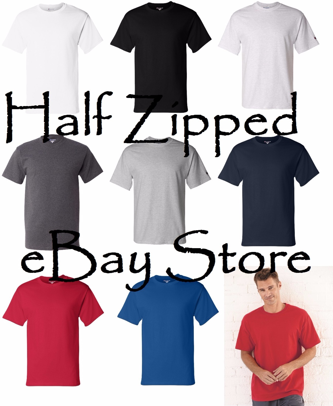 Champion Mens Short Sleeve Cotton T-Shirt T425 S-3XL Tagless NEW gallery