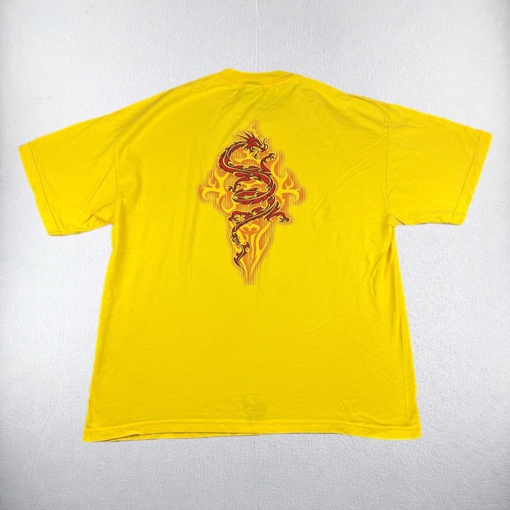 VTG Guardians of Paradise Dragon T Shirt Mens XL Yellow Graphic Tee AAA Y2K Surf gallery